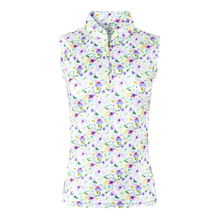 Rise Women's Sleeveless Polo Shirt - Ethereal Bouquet