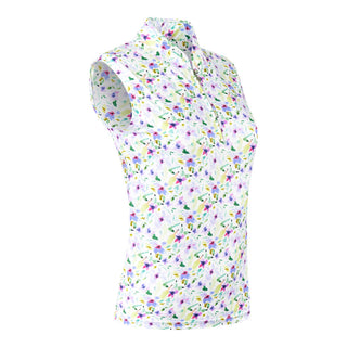 Rise Women's Sleeveless Polo Shirt - Ethereal Bouquet