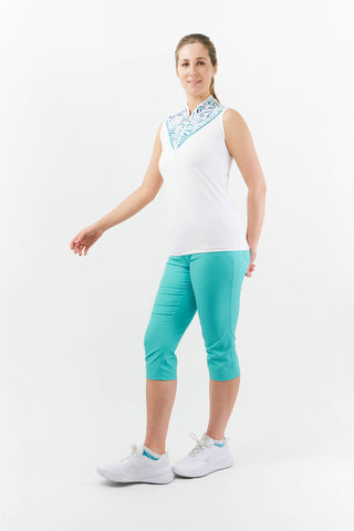 Pure Golf Joy Sleeveless Polo Shirt - Fierce Fusion