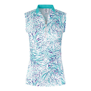 Felicity Sleeveless Ladies Golf Polo Shirt - Fierce Fusion