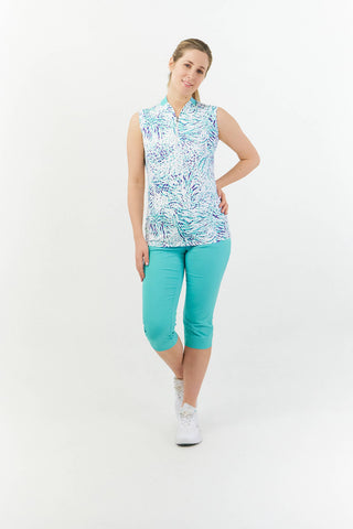 Felicity Sleeveless Ladies Golf Polo Shirt - Fierce Fusion