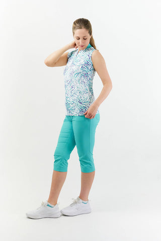 Felicity Sleeveless Ladies Golf Polo Shirt - Fierce Fusion