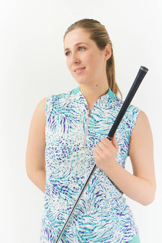 Felicity Sleeveless Ladies Golf Polo Shirt - Fierce Fusion