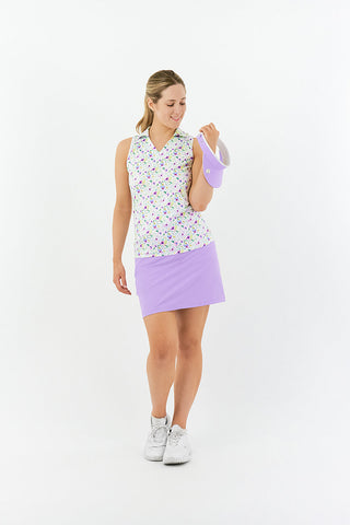 Pure Golf Aelia Sleeveless Golf Polo Shirt - Ethereal Bouquet