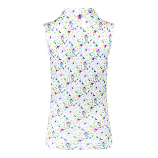Pure Golf Aelia Sleeveless Golf Polo Shirt - Ethereal Bouquet