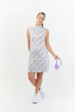 Miley Sleeveless Ladies Golf Dress - Ethereal Bouquet