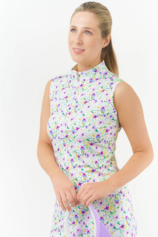 Miley Sleeveless Ladies Golf Dress - Ethereal Bouquet