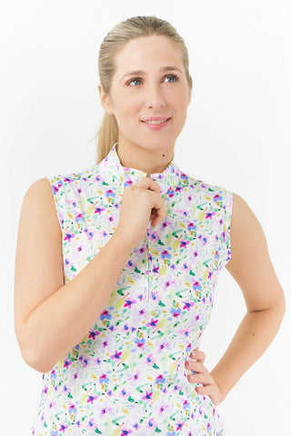 Miley Sleeveless Ladies Golf Dress - Ethereal Bouquet