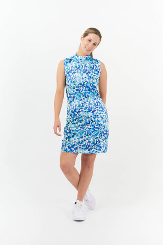 Miley Sleeveless  Ladies Golf Dress - Dappled Ocean