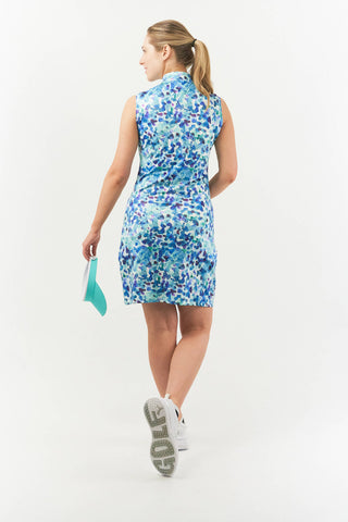 Miley Sleeveless  Ladies Golf Dress - Dappled Ocean