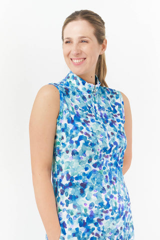 Miley Sleeveless  Ladies Golf Dress - Dappled Ocean
