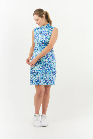 Miley Sleeveless  Ladies Golf Dress - Dappled Ocean