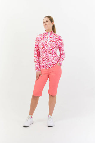 Serenity Ladies Golf Long Sleeve Mid Layer - Petal Polka