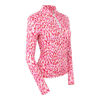 Serenity Ladies Golf Long Sleeve Mid Layer - Petal Polka
