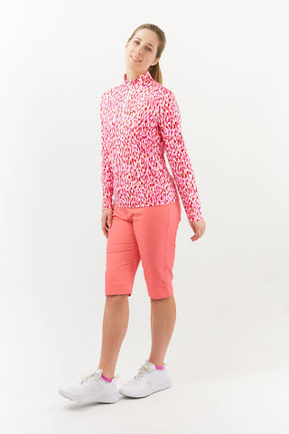 Serenity Ladies Golf Long Sleeve Mid Layer - Petal Polka