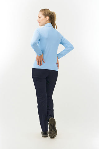 Bloom Brushed Long Sleeve Zip Top - Powder Blue