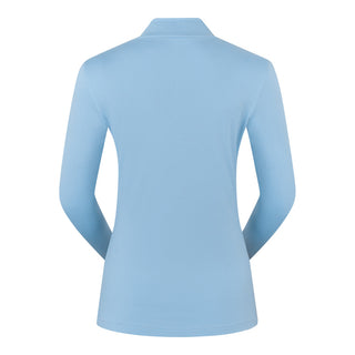 Bloom Brushed Long Sleeve Zip Top - Powder Blue