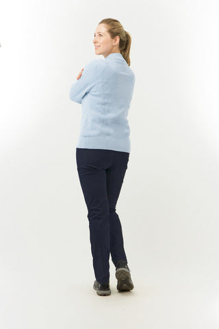 Pure Golf Sorrell Cable Knit Lined Quarter Zip Jumper - Powder Blue