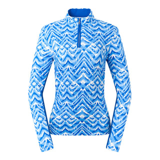 Balance Ladies Golf Long Sleeve Zip Top - Santorini Skies