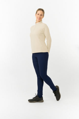 Pure Golf Ladies Iris Soft Fleece Golf Quarter Zip - Limestone