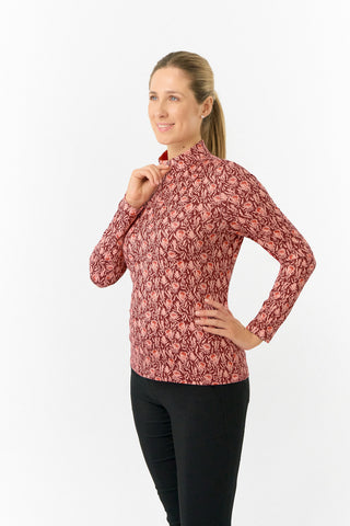 Pure Golf Ladies Arusha Long Sleeve Mid Layer Quarter Zip- Perennial Fields
