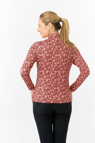 Pure Golf Ladies Arusha Long Sleeve Mid Layer Quarter Zip- Perennial Fields