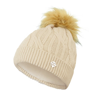 Pure Golf Ladies Suzie Waterproof Bobble Hat (Margot Knit) - Limestone