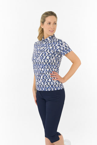 Pure Golf Amity Short Sleeve Polo Shirt - Sands of Time