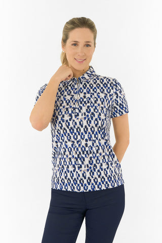 Pure Golf Amity Short Sleeve Polo Shirt - Sands of Time