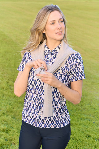 Suzie Summerweight Ladies Golf Jumper - Oyster