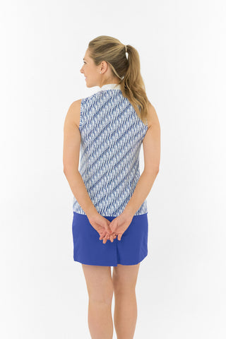 Pure Golf Ellen Sleeveless Polo Golf Shirt - Tidal Wave