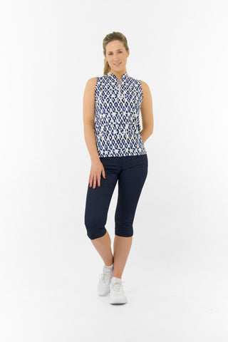 Pure Golf Ellen Sleeveless Polo Golf Shirt - Sands of Time