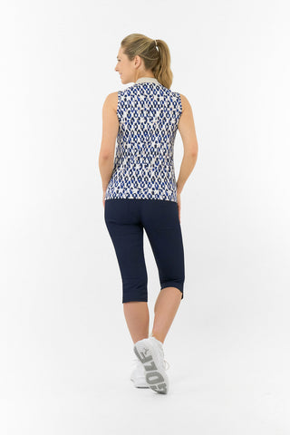 Pure Golf Ellen Sleeveless Polo Golf Shirt - Sands of Time