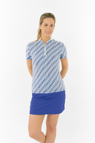 Pure Golf Ellen Short Sleeve Polo Golf Shirt - Tidal Wave
