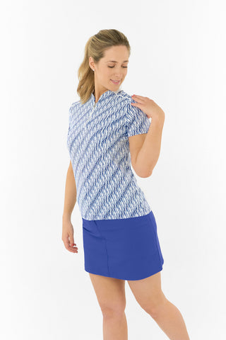 Pure Golf Ellen Short Sleeve Polo Golf Shirt - Tidal Wave