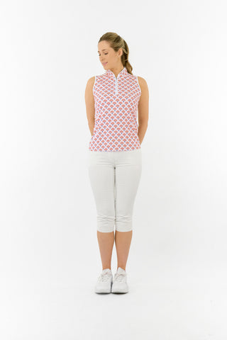 Ellen Sleeveless Ladies Polo Golf Shirt - Mediteranean Sunset