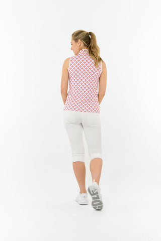 Ellen Sleeveless Ladies Polo Golf Shirt - Mediteranean Sunset