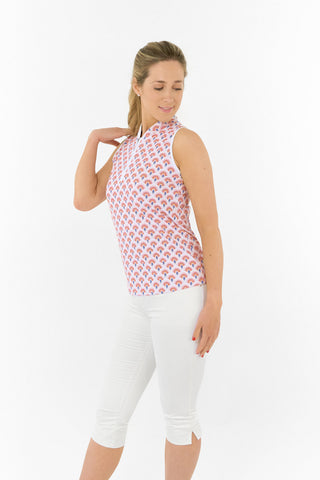 Ellen Sleeveless Ladies Polo Golf Shirt - Mediteranean Sunset