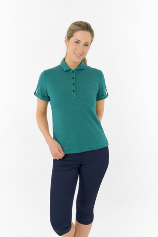 Imy Buttoned Short Sleeve Golf Polo Shirt - Teal