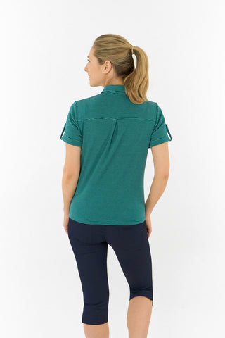 Imy Buttoned Short Sleeve Golf Polo Shirt - Teal