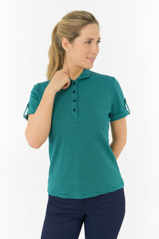 Imy Buttoned Short Sleeve Golf Polo Shirt - Teal