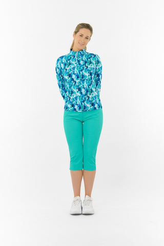 Serenity Mid Layer Ladies Golf Top - Water Lily