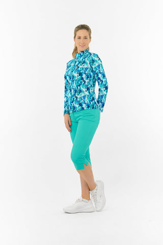 Serenity Mid Layer Ladies Golf Top - Water Lily