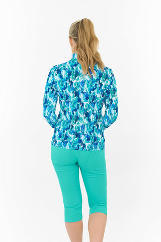 Serenity Mid Layer Ladies Golf Top - Water Lily