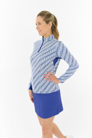 Pure Golf Balance Mid Layer Ladies Golf Top - Tidal Wave