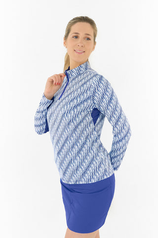Pure Golf Balance Mid Layer Ladies Golf Top - Tidal Wave