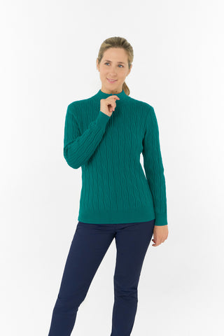 Pure Golf Ladies Sorrell Lined Jumper (Margot Knit) - Deep Teal