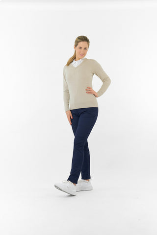 Suzie Summerweight Ladies Golf Jumper - Oyster
