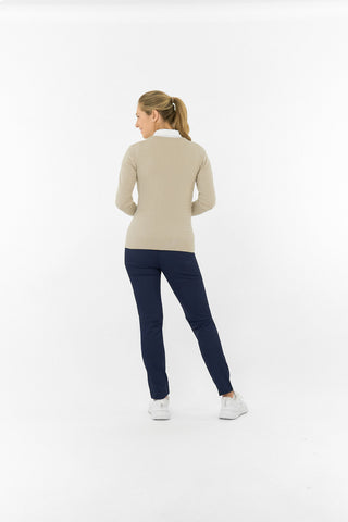 Suzie Summerweight Ladies Golf Jumper - Oyster