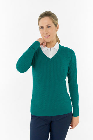 Suzie Summerweight Ladies Golf Jumper - Teal